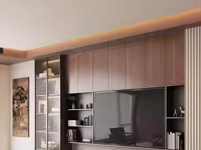 Habiller mur avec palette support TV