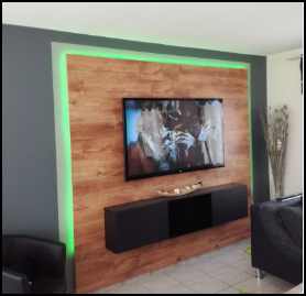 Habiller mur avec palette support TV